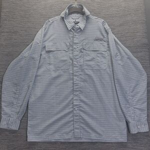 HABIT Light Blue and White Plaid Button-Up Shirt